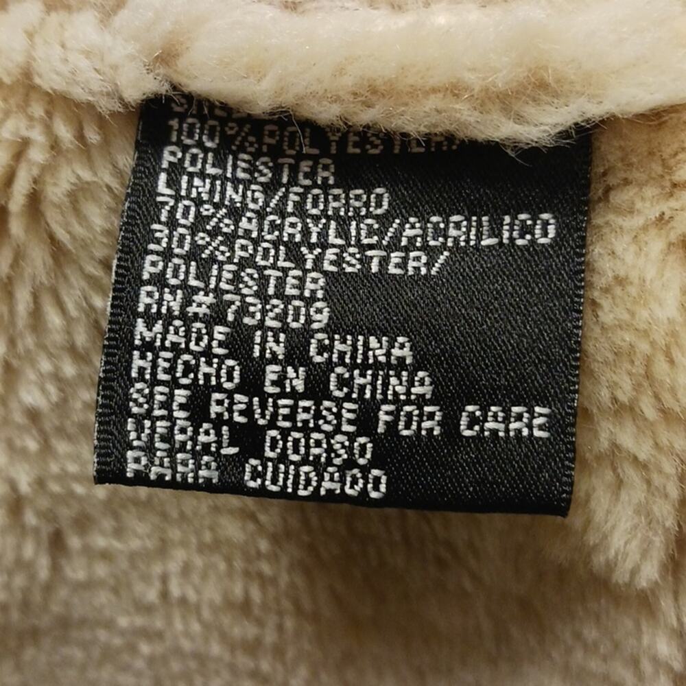 Marvin Richards Coat Women's Sz M Beige Fleece Lined Faux Suede Hood Warm Jacket - Picture 15 of 16